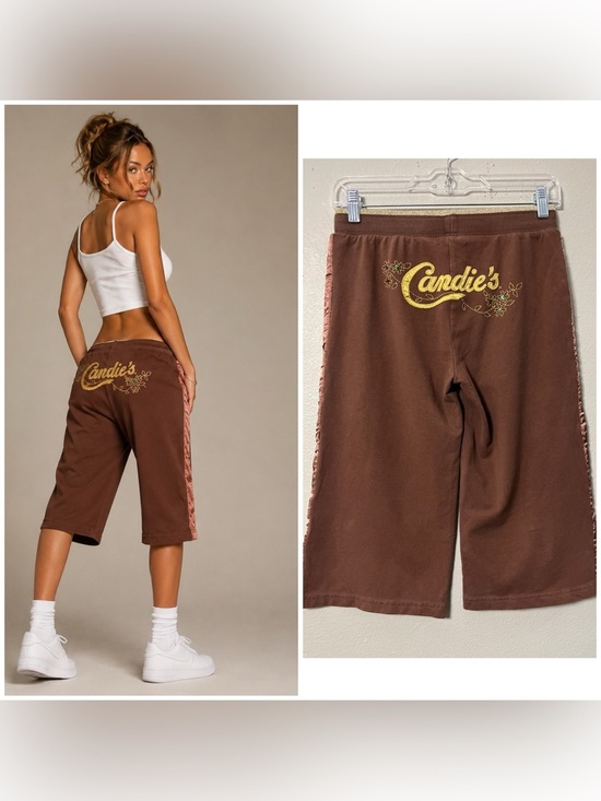 Candie's Pants - VTG Y2K Candies Wide Leg Capri Drawstring Pants Size XS Boho Indie Rave Hippie